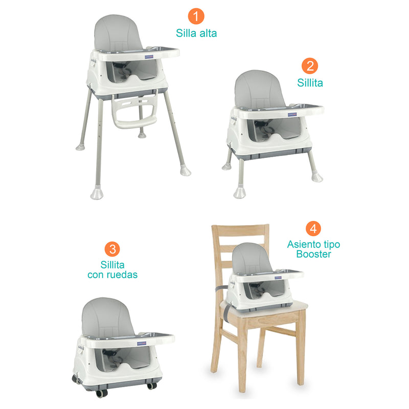 SILLA COMEDOR ZOE HAPPY BABY GRIS-