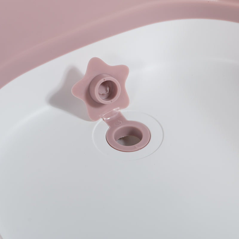 BAÑERA PLEGABLE CON SOPORTE EB824 ROSADA EBABY -