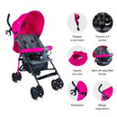 COCHE PASEADOR CLICK GK2020 FUCSIA BEBESIT