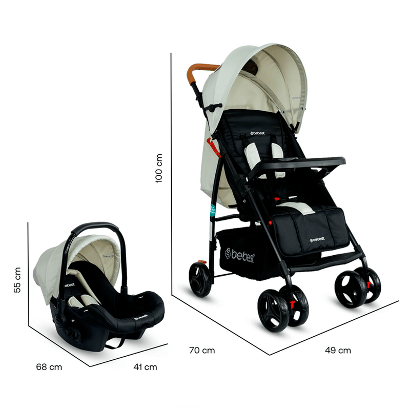 COCHE TRAVEL SYSTEM SUMMER JC2019 BEIGE BEBESIT