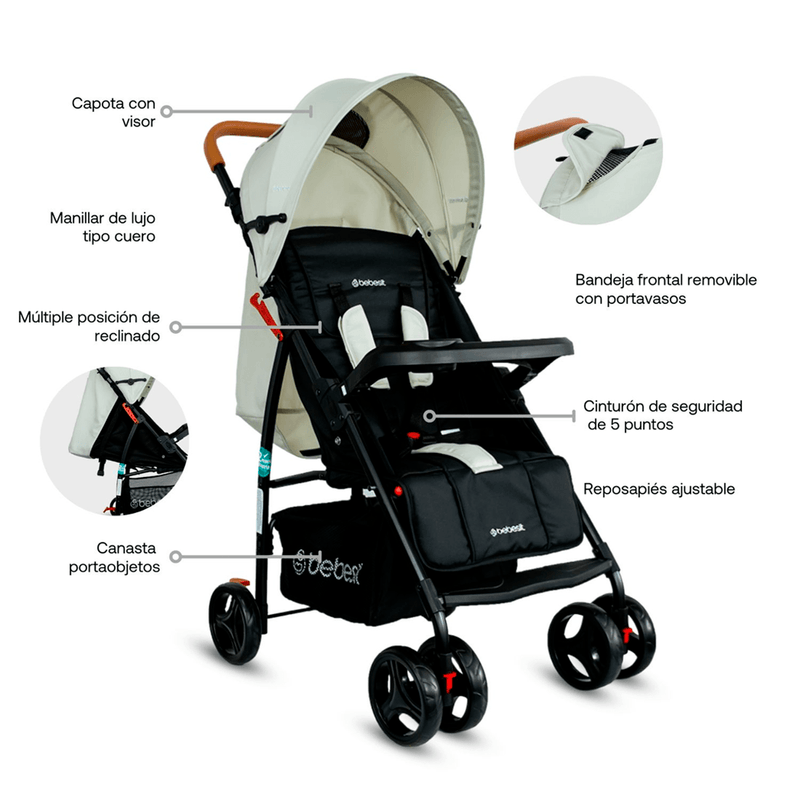 COCHE TRAVEL SYSTEM SUMMER JC2019 BEIGE BEBESIT