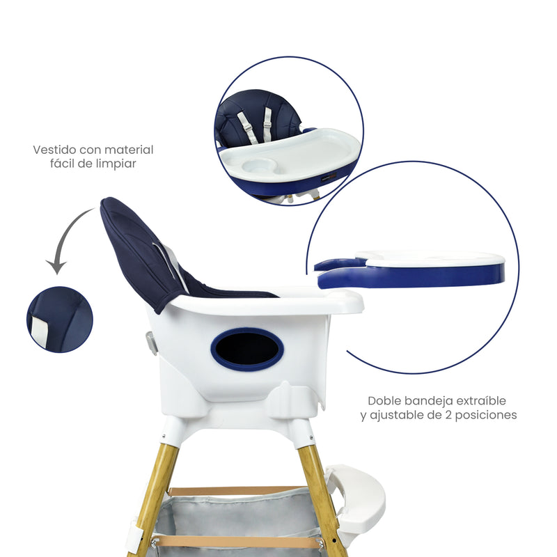 SILLA COMEDOR BEBÉ 2 EN 1 ROCK HAPPY BABY AZUL