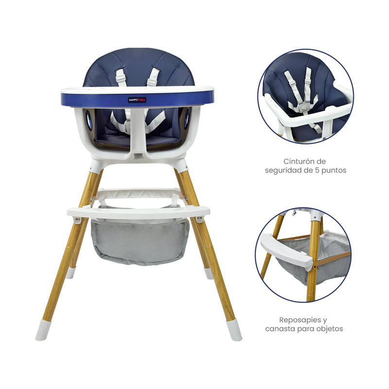 SILLA COMEDOR BEBÉ 2 EN 1 ROCK HAPPY BABY AZUL