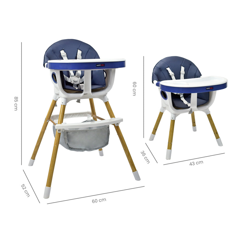 SILLA COMEDOR BEBÉ 2 EN 1 ROCK HAPPY BABY AZUL