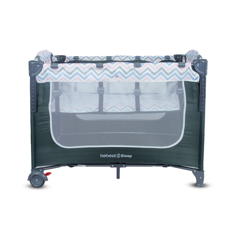 CUNA CORRAL SLEEP ZK005 3 EN 1: COLECHO, CUNA Y CORRAL PARA BEBÉS DE 0 A 3 AÑOS- ROSADO-