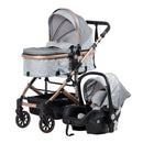 COCHE CUNA MOISES COMFORT + PORTABEBÉ EB147 EBABY GRIS
