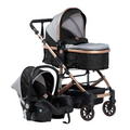 COCHE CUNA MOISES COMFORT + PORTABEBÉ EB147 EBABY NEGRO