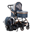 COCHE CUNA MOISES COMFORT + PORTABEBÉ EB147 EBABY AZUL