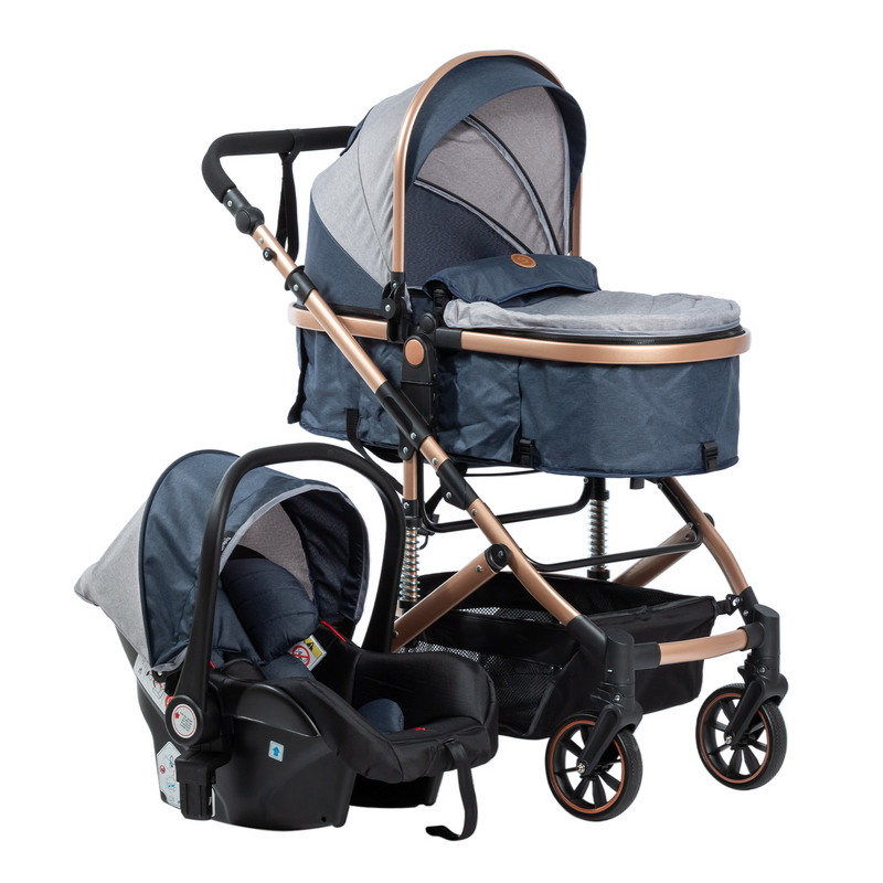 COCHE CUNA MOISES COMFORT + PORTABEBÉ EB147 EBABY AZUL