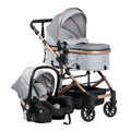 COCHE CUNA MOISES COMFORT + PORTABEBÉ EB147 EBABY GRIS