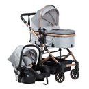 COCHE CUNA MOISES COMFORT + PORTABEBÉ EB147 EBABY GRIS