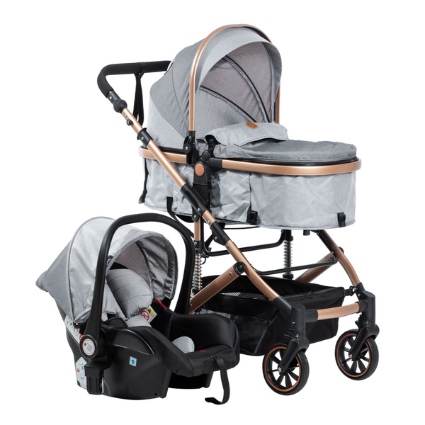 COCHE CUNA MOISES COMFORT + PORTABEBÉ EB147 EBABY GRIS