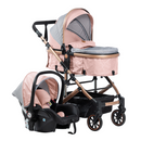 COCHE CUNA MOISES COMFORT + PORTABEBÉ EB147 EBABY ROSADO