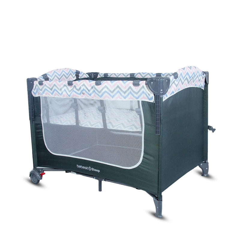 CUNA CORRAL SLEEP ZK005 3 EN 1: COLECHO, CUNA Y CORRAL PARA BEBÉS DE 0 A 3 AÑOS- ROSADO-