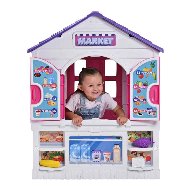 PREVENTA: Casita Infantil PRIN4080 2 en 1 para Niñas PRIN4080Playhouse y Supermercado Prinsel