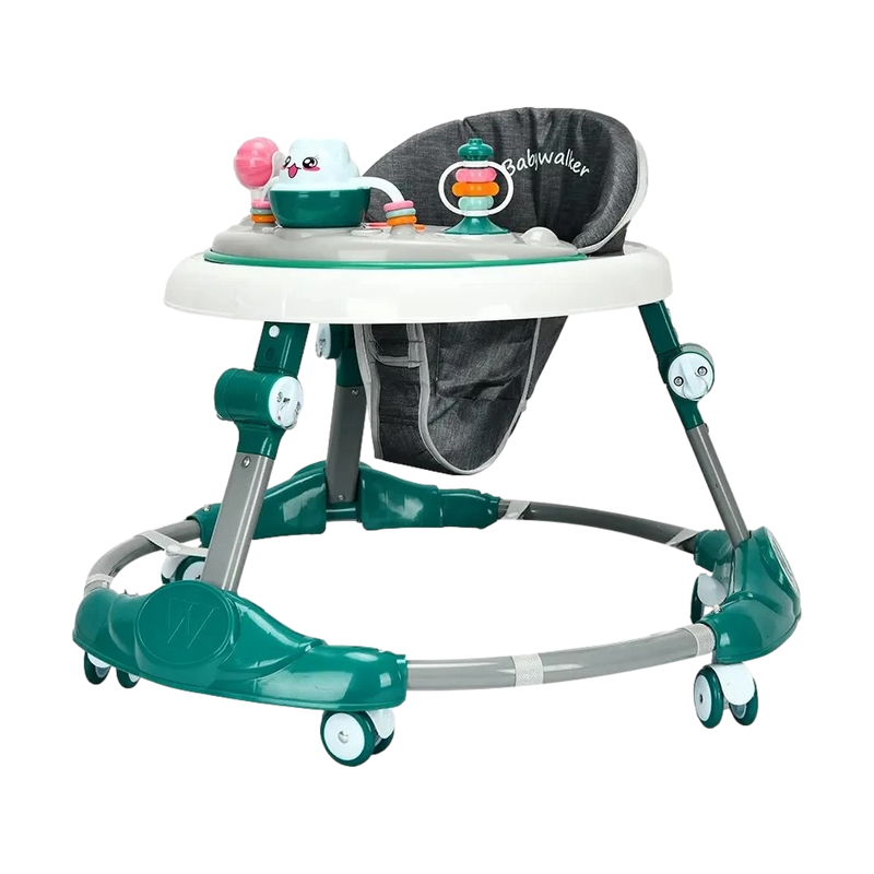 CAMINADOR PARA BEBE CON JUEGOS INTERACTIVOS Y ALTURA AJUSTABLE VERDE Y