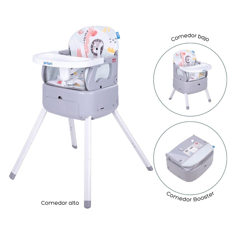 SILLA COMEDOR 3 EN 1 BOOSTER BONY PRIORI GRIS