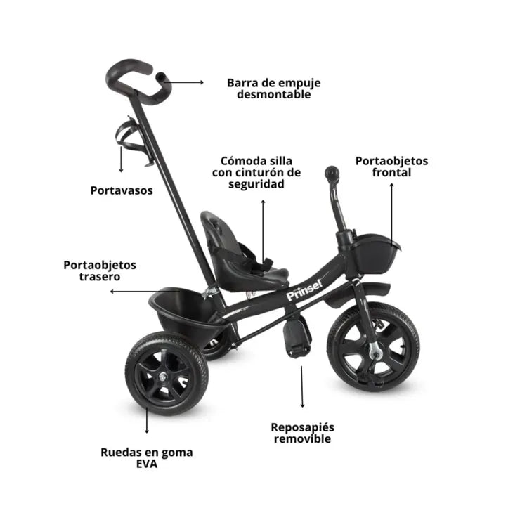 TRICICLO COOL KIDS NDXWZ616 NEGRO PRINSEL