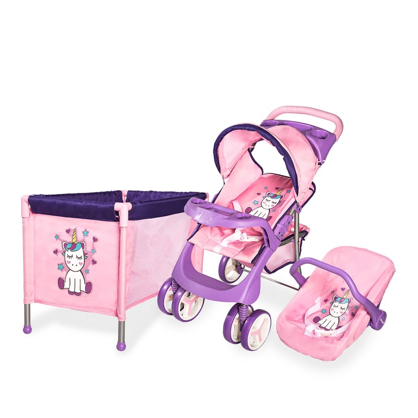 Set de cuna coche y silla para muñecas top