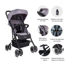 COCHE COMPACTO MALETA BIT JC207 - GRIS BEBESIT