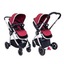 Coche Moises + Cargador Ev159/511 Evezo Rojo