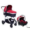 Coche Moises + Cargador Ev159/511 Evezo Rojo