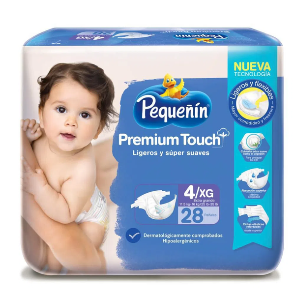 Pañal Premium Touch Et4 X28 Pequeñin