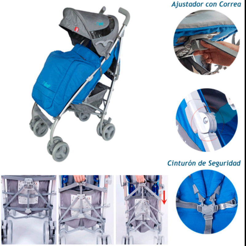 Coche Baston Vayo Eb2056 Ebaby Azul