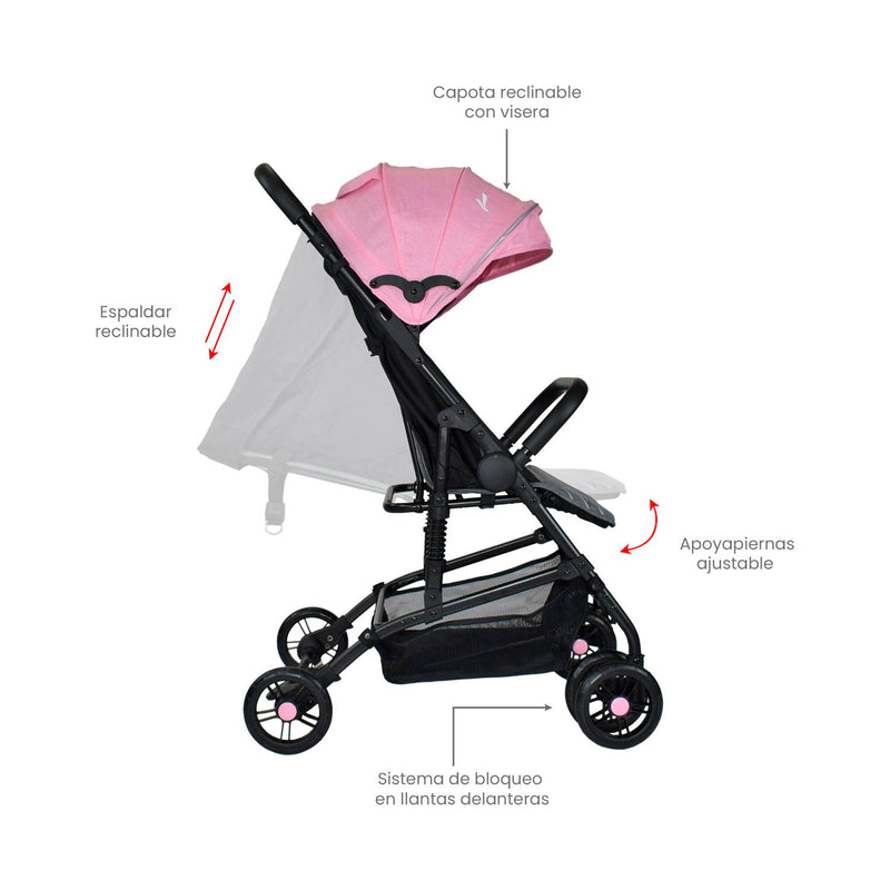 Coche Praga Premium Baby Rosado