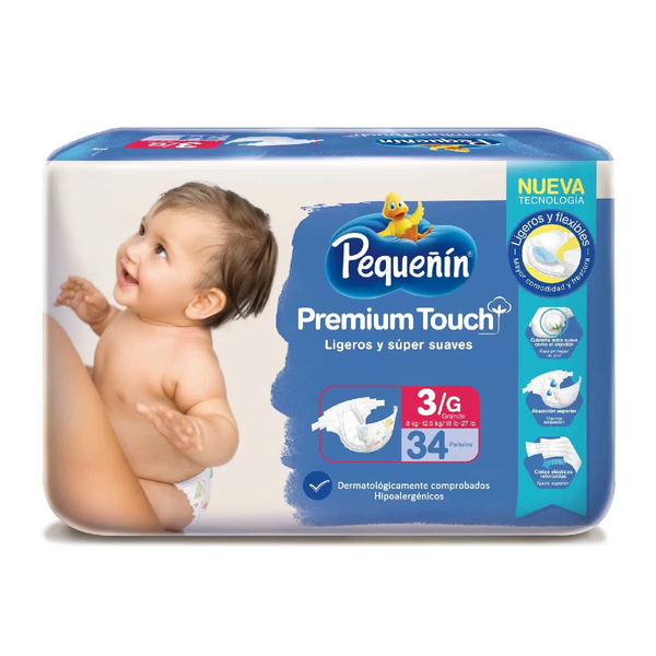 Pañal Premium Touch Et3 X34 Pequeñin