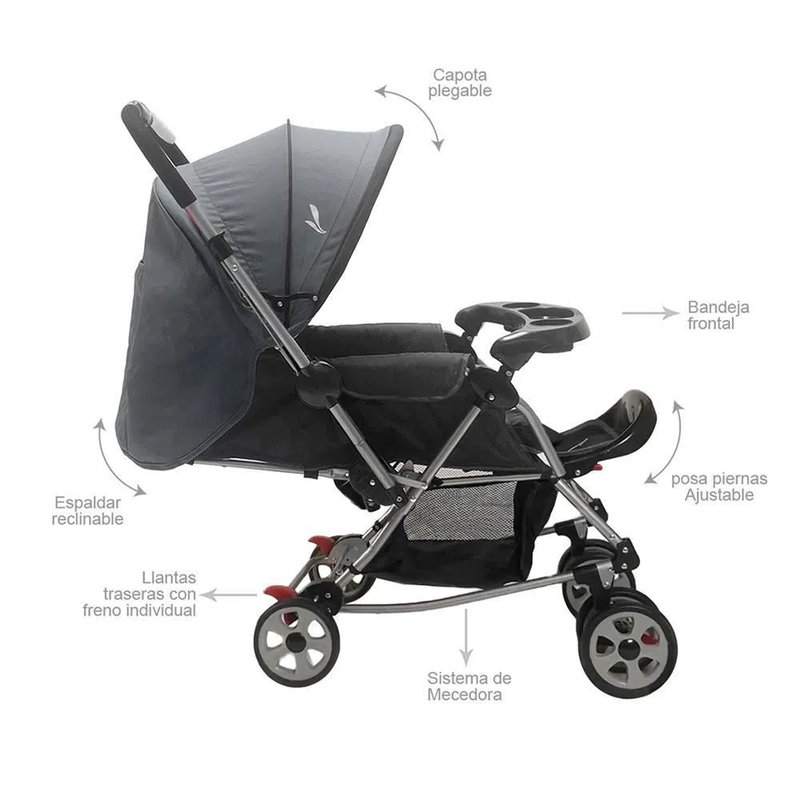 COCHE MECEDORA BALANCE PREMIUM BABY GRIS