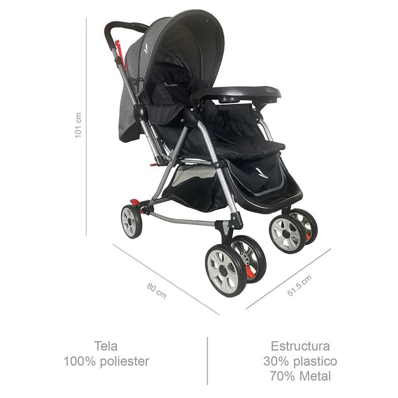 COCHE MECEDORA BALANCE PREMIUM BABY GRIS