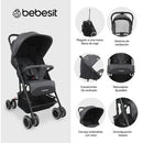 COCHE COMPACTO BIT JC207 BEBESIT NEGRO