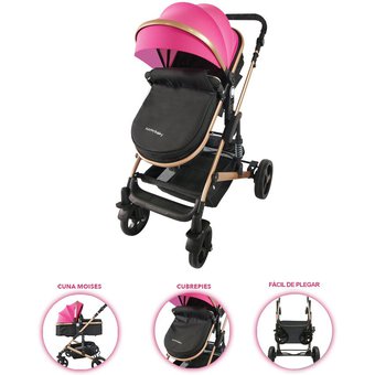 COCHE MOISES FJ HAPPY BABY FUCSIA