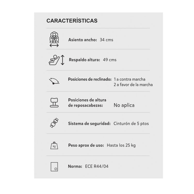 SILLA PARA CARRO FOCUS PRIORI GRIS