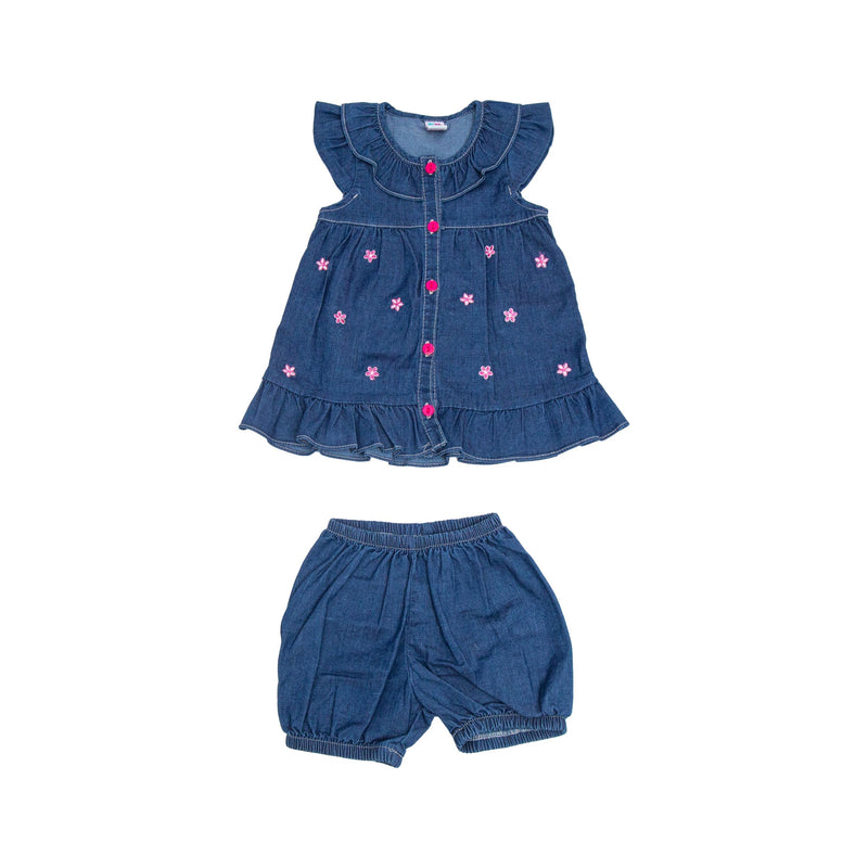 VESTIDO CHAMBRAY FLORES 40057 FOR BABY