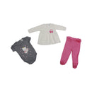 CONJUNTO 3PZAS NIÑA 10095 FOR BABY