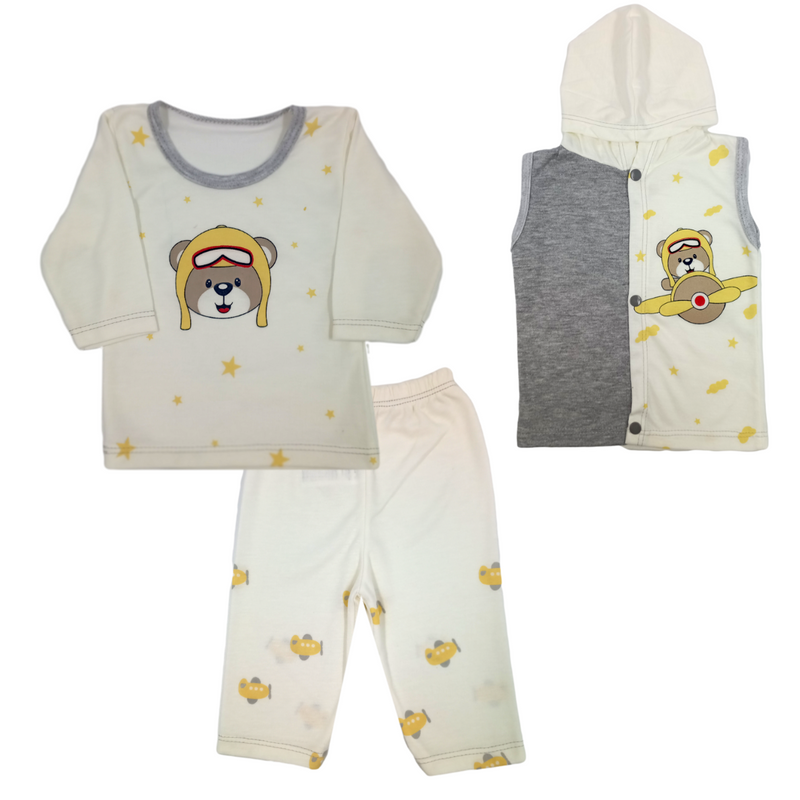 Conjunto 3 Pzs Osito Aviador 104 Janels