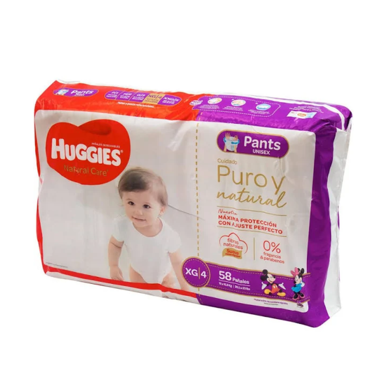 PAÑAL NATURAL CARE PANTS ET4 X58 HUGGIES